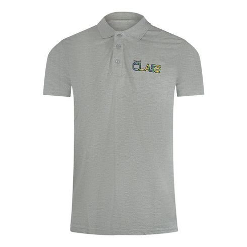 Cavalli Class Vibrant Floral Logo Grey Polo Shirt TXT64L JD060 05014